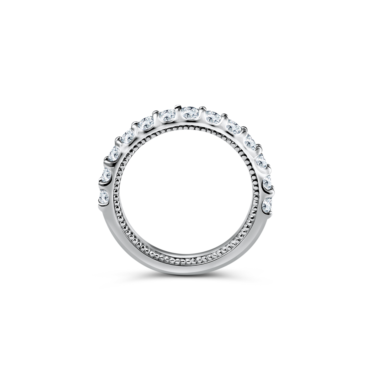 Grace in Detail - Milligriffin and Diamond Wedding Rings in White Gold