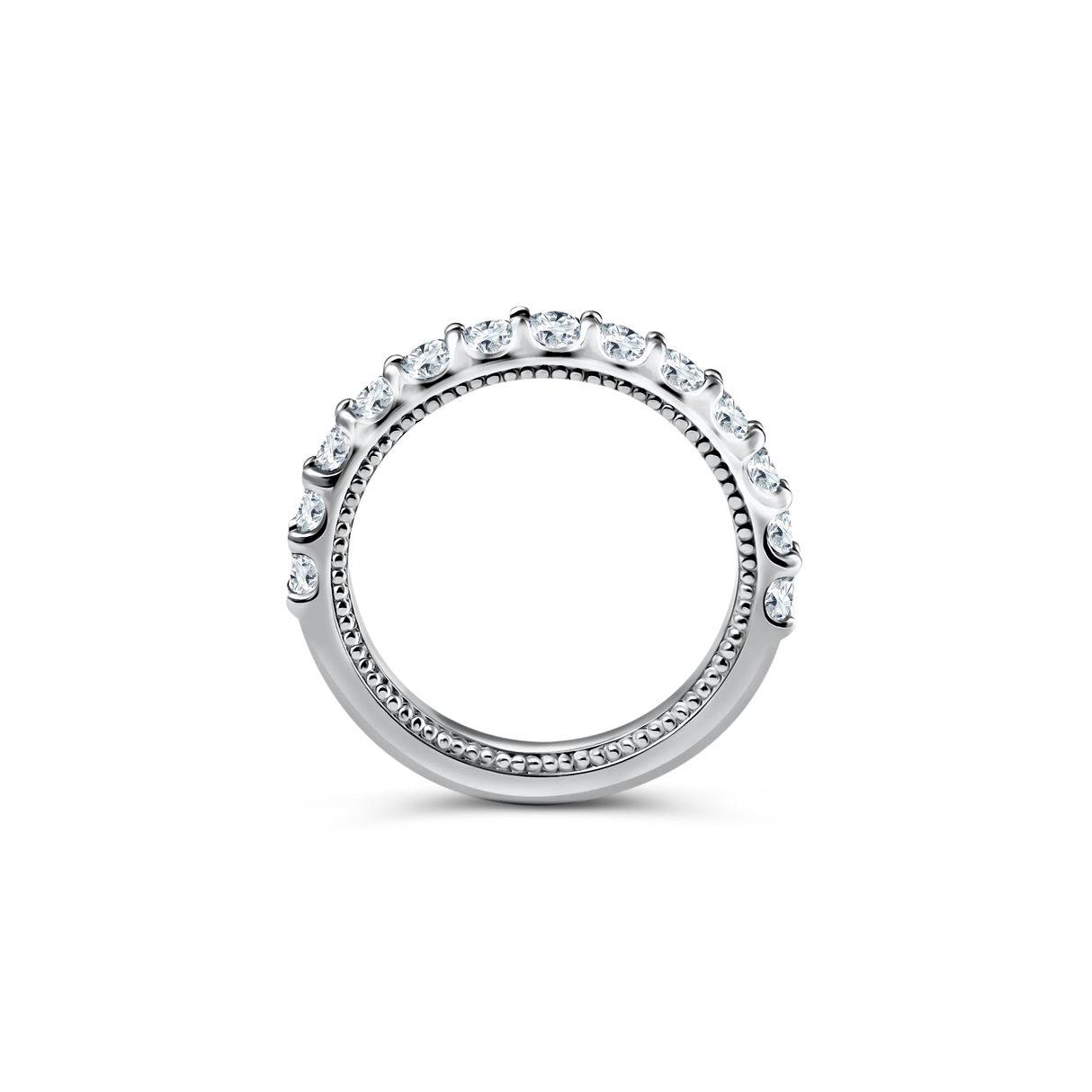 Grace in Detail - Milligriffin and Diamond Wedding Rings in White Gold