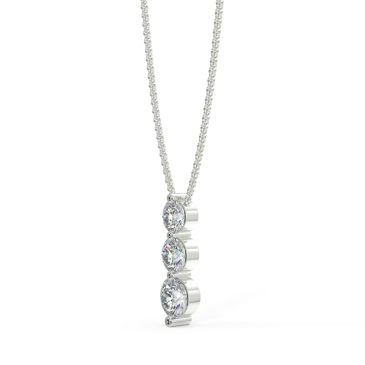 White gold trio pendant with 0.35 ctw diamonds