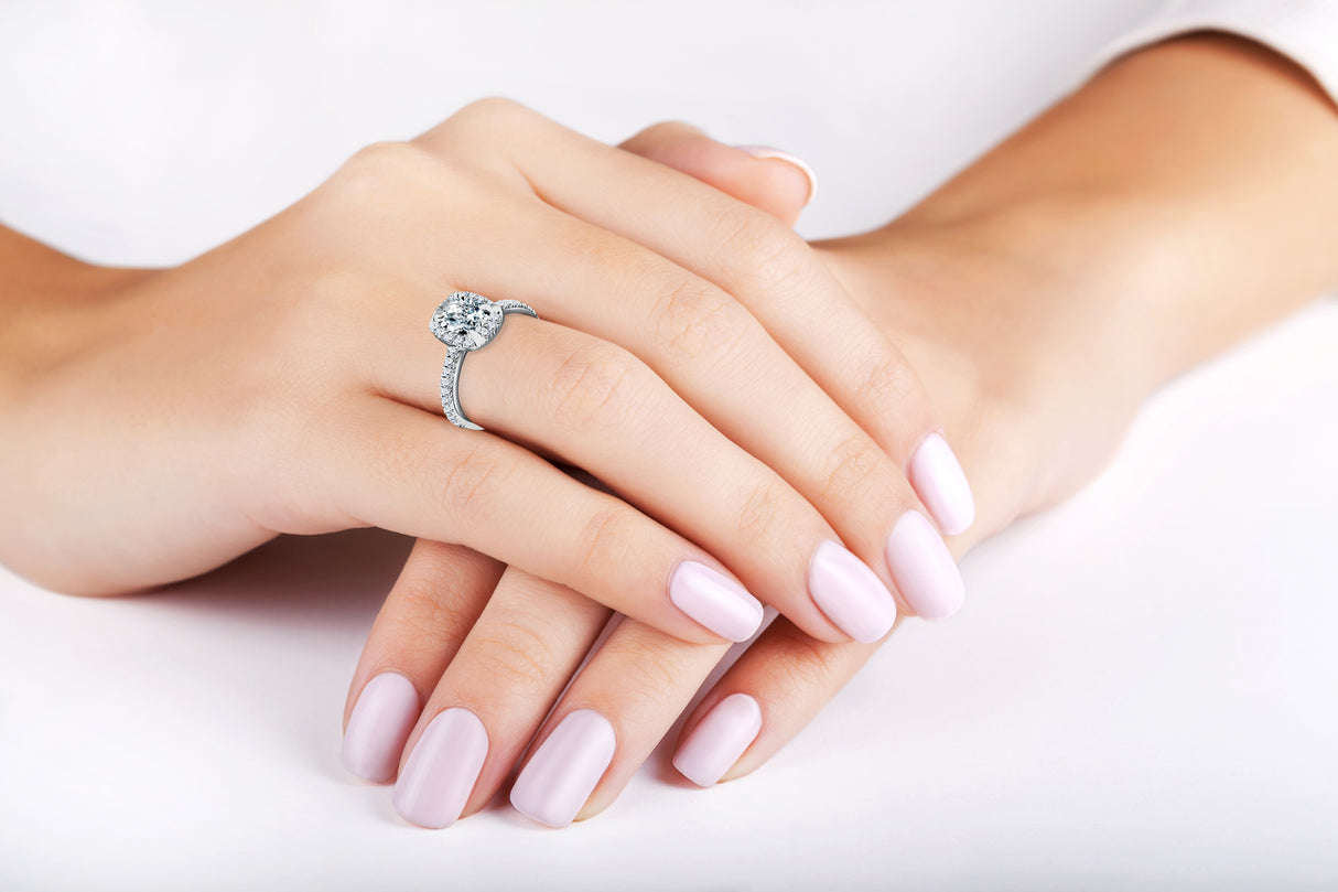 Aurora Cushion Engagement Ring – White Gold, 1.20 ct Diamonds