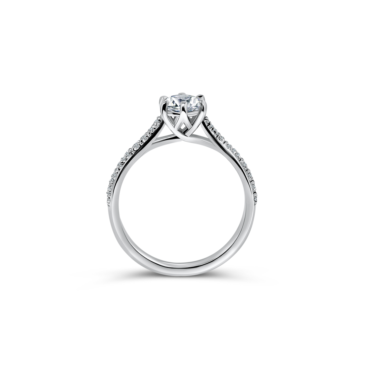Vivette - classic ring with 0.70 ctw diamonds in white gold