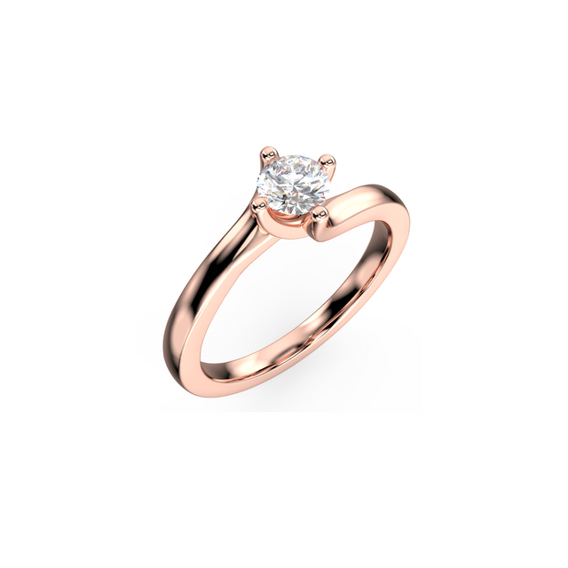 Pierścionek zaręczynowy Twist z diamentem 0,40 ct