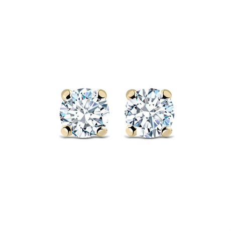 Diamond earrings set in yellow gold 