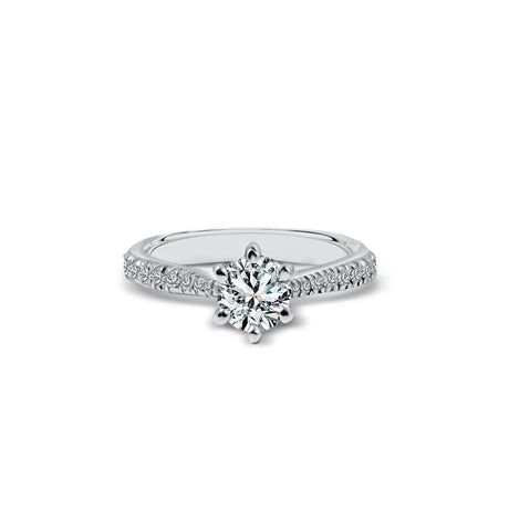 Vivette - classic ring with 0.70 ctw diamonds in white gold