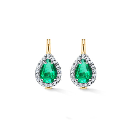 Classic Emerald Drop - kolczyki ze szmaragdami i diamentami