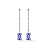 Modern Tanzanite Drop - kolczyki z tanzanitami i diamentami 2ctw