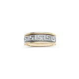 Men's wedding ring with a meander pattern