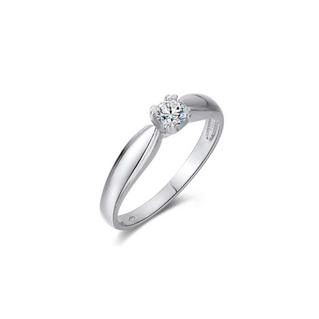 Złoty pierścionek zaręczynowy z diamentem 0,15 ct