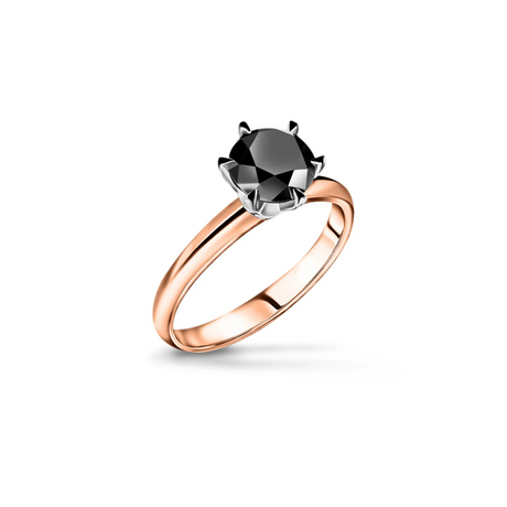 Noble Chic - pierścionek z czarnym diamentem 1 ct