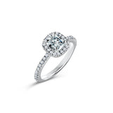 Aurora Cushion Engagement Ring – White Gold, 1.20 ct Diamonds