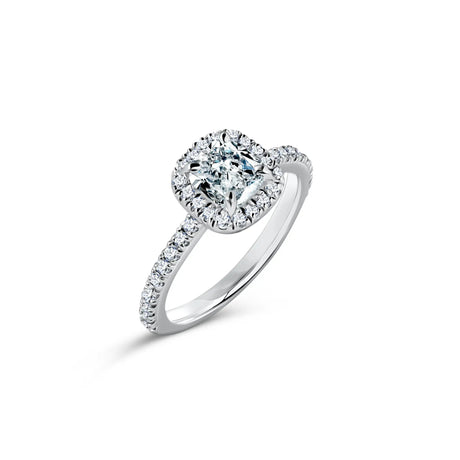 Aurora Cushion Engagement Ring – White Gold, 1.20 ct Diamonds