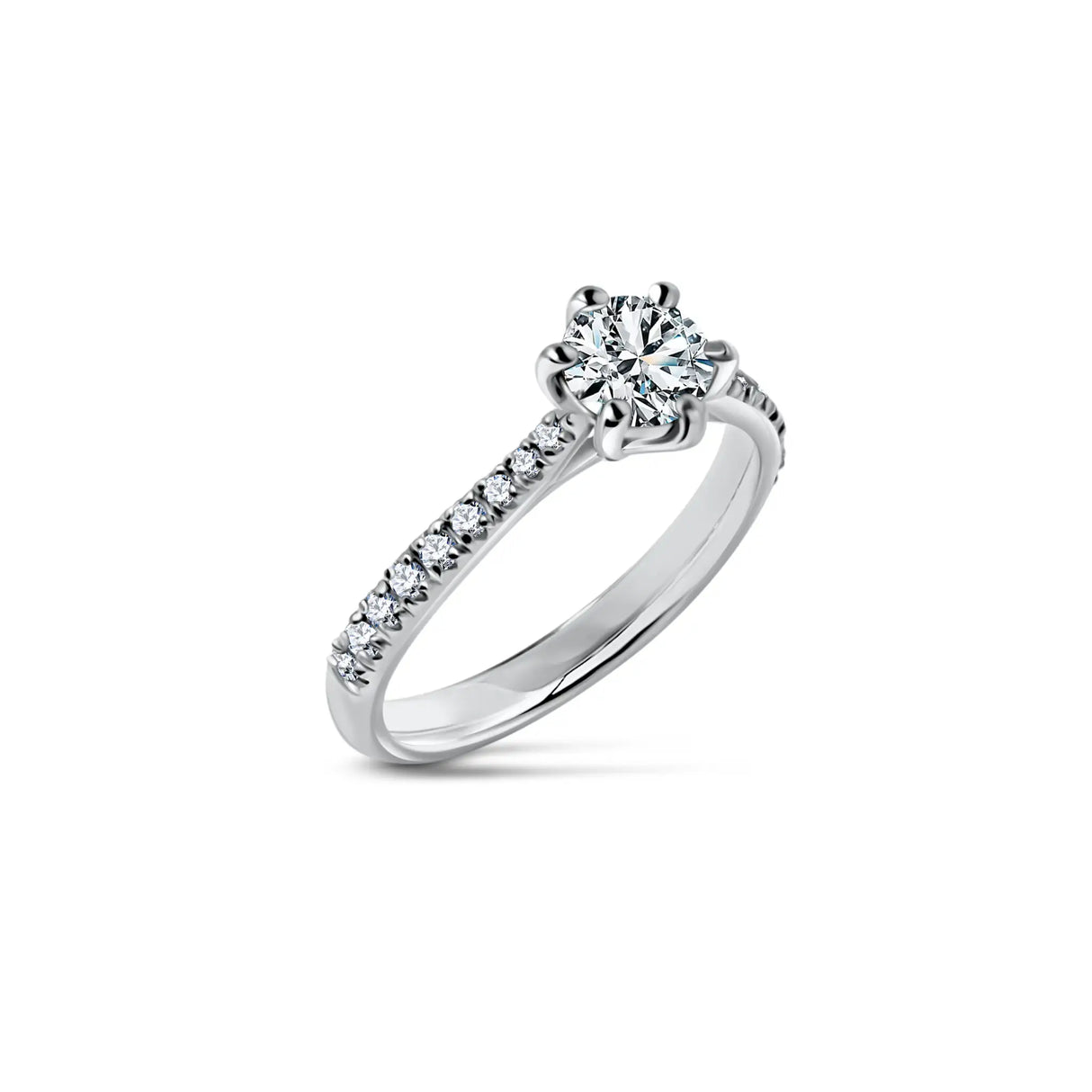 Vivette - classic ring with 0.70 ctw diamonds in white gold