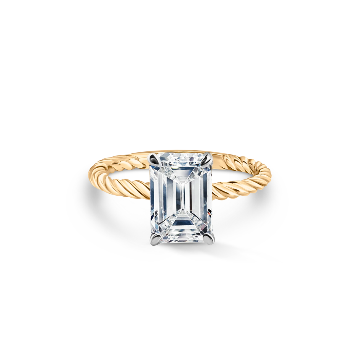 Pierścionek zaręczynowy z 1ct diamentem emerald cut Lab Grow