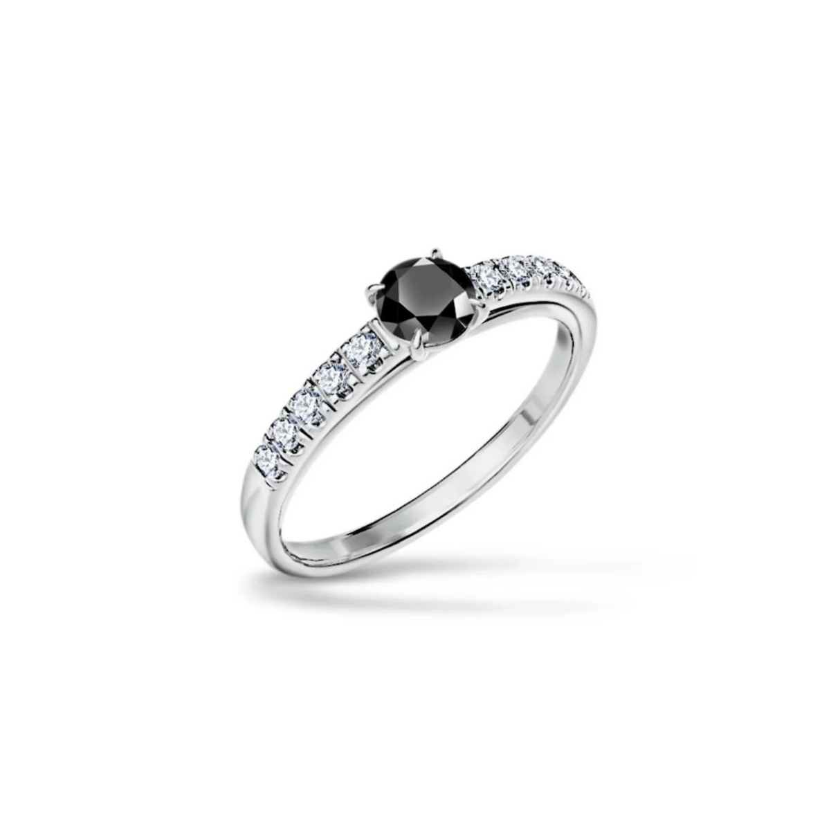 Starlit Promise - pierścionek z czarnym diamentem 0,30 ct