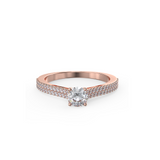 Pierścionek zaręczynowy z różowego złota z diamentami 0,48 ct