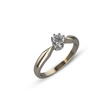 Diamentowa korona - pierścionek ze złota z brylantem 0,15 ct.