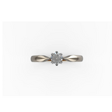 Diamentowa korona - pierścionek ze złota z brylantem 0,15 ct.