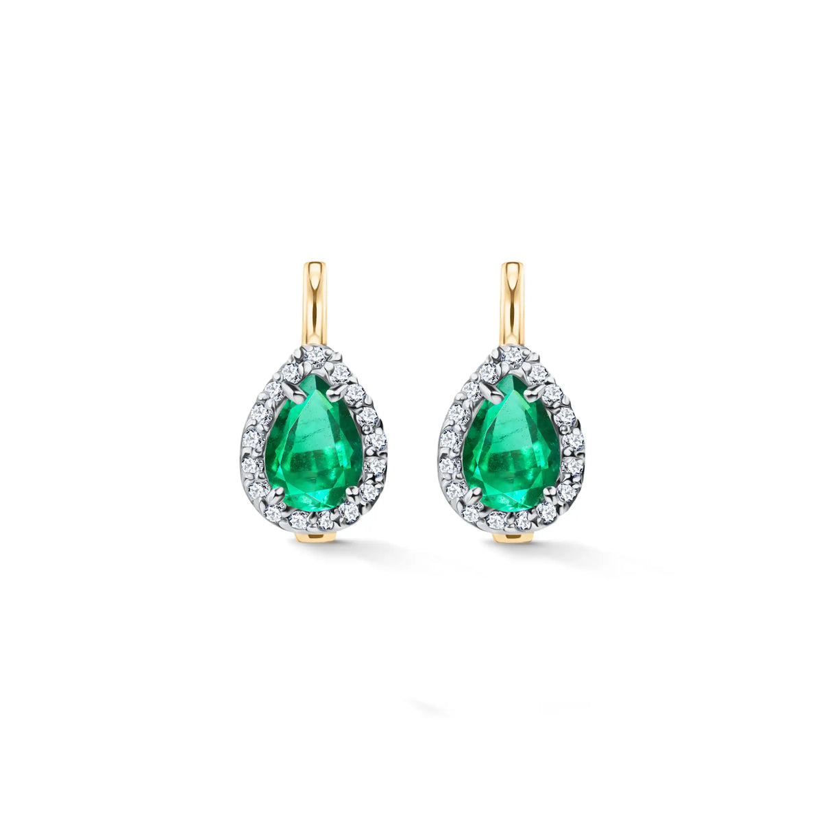 Classic Emerald Drop - kolczyki ze szmaragdami i diamentami