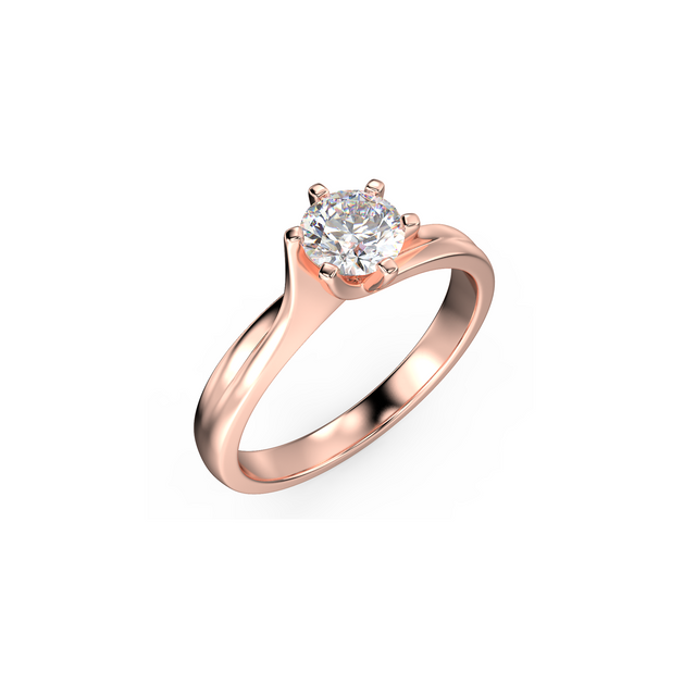Athena pierścionek z różowego złota z diamentem 0,50 ct