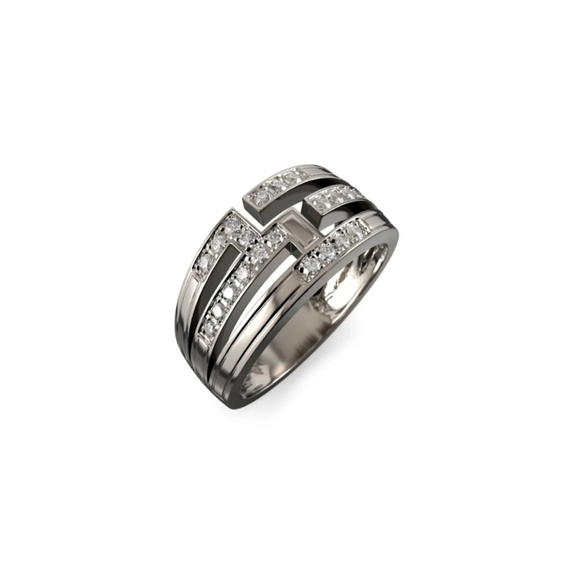 Minimalistyczna elegancja - pierścionek z diamentami o masie 0,44 ctw