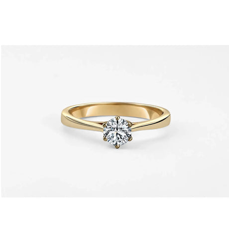 Klasyczny pierścionek z żółtego złota z brylantem 0,4 ct