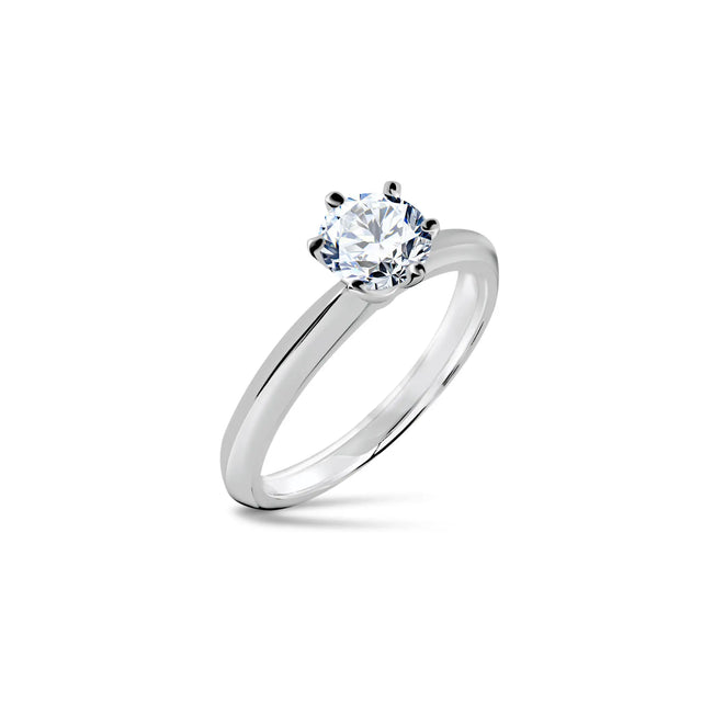 Pierścionek z białego złota z diamentem 0,60 ct Lab Grown