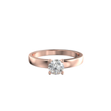 Minimalistyczny pierścionek z różowego złota z diamentem 0,40 ct