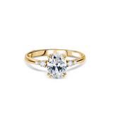 Golden Promise - Pierścionek z owalnym diamentem 1,5ct