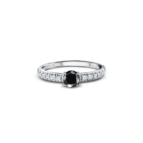 Starlit Promise - pierścionek z czarnym diamentem 0,30 ct