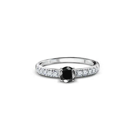 Starlit Promise - pierścionek z czarnym diamentem 0,30 ct