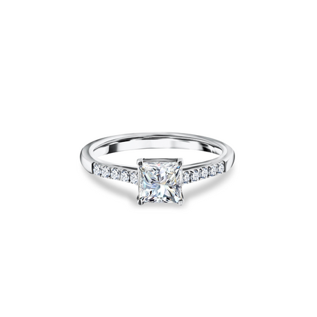 Royal Elegance - Pierścionek z diamentem o szlifie princess cut