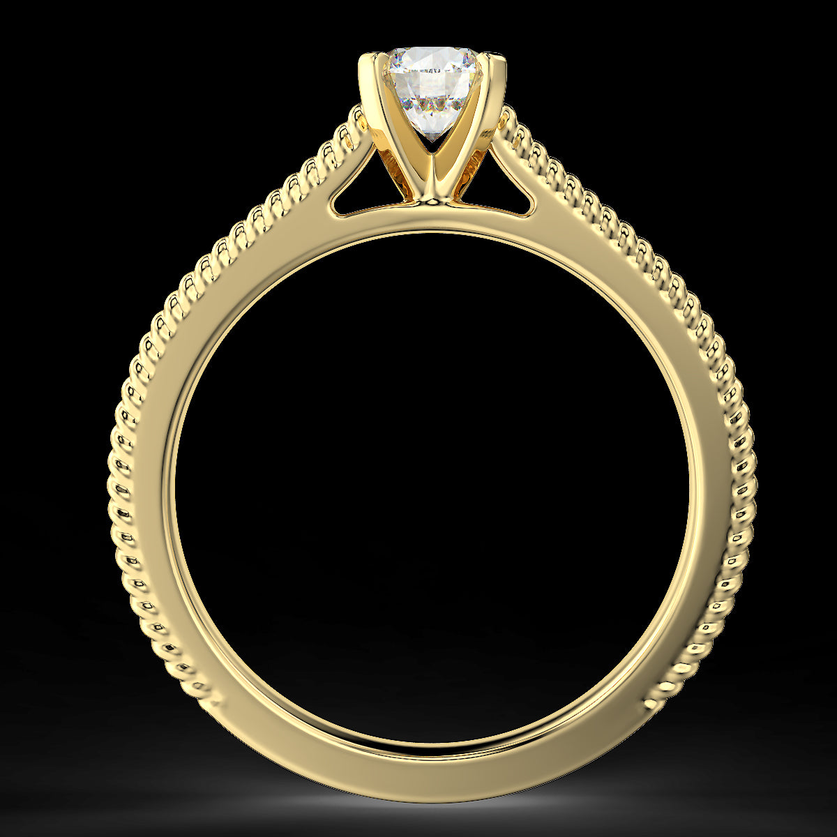 Yellow gold engagement ring with a 0.50 ct diamond