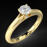 Yellow gold engagement ring with a 0.40 ct diamond