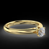 Yellow gold engagement ring with a 0.40 ct diamond