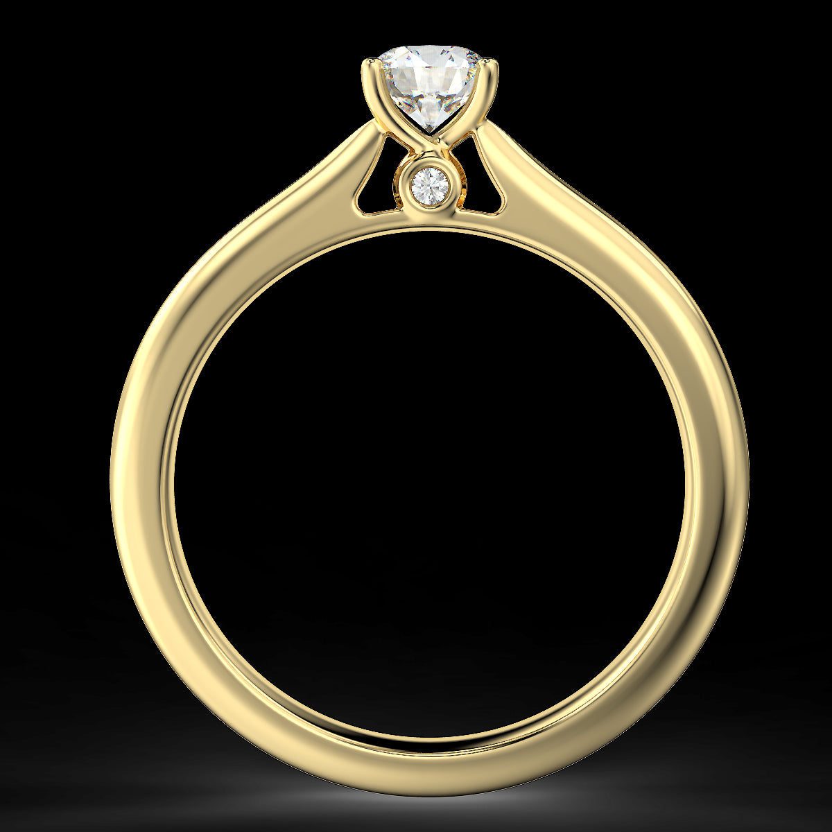 Yellow gold engagement ring with a 0.40 ct diamond