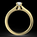 Yellow gold engagement ring with a 0.40 ct diamond