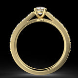 Yellow gold engagement ring with 1 ct diamonds