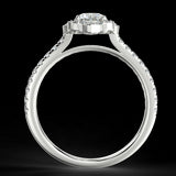 Pierścionek zaręczynowy z białego złota z diamentami o masie 0,76 ct - widok z boku