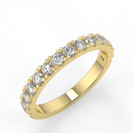 Milano yellow gold wedding ring with 0.66 ct diamonds