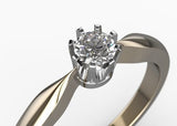 Diamond crown - gold ring with a 0.15 ct diamond.