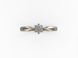 Diamond crown - gold ring with a 0.15 ct diamond.