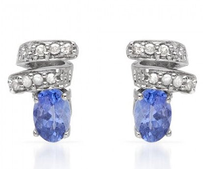 Dewdrop - beautiful earrings with tanzanites and diamonds.