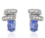 Dewdrop - beautiful earrings with tanzanites and diamonds.