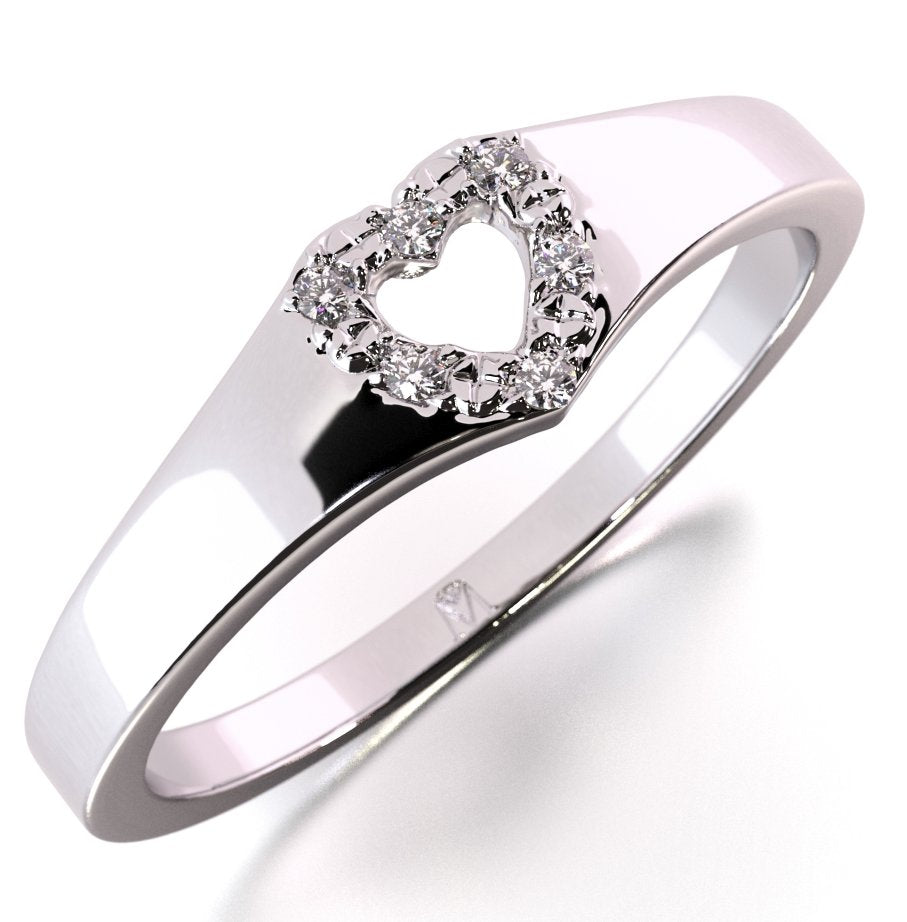 Amoré - heart-shaped ring with 0.03 ctw diamonds