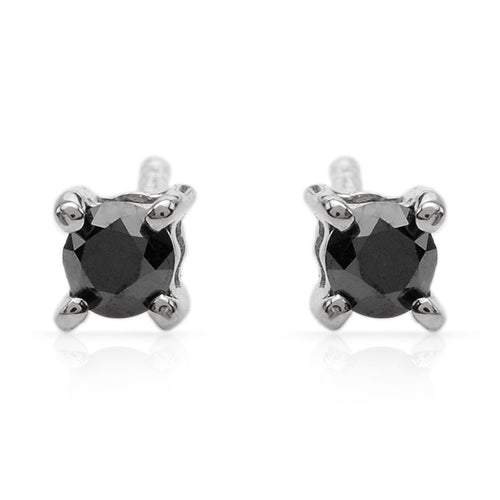 Delicate earrings with 0.40 ct black diamonds on a stud.