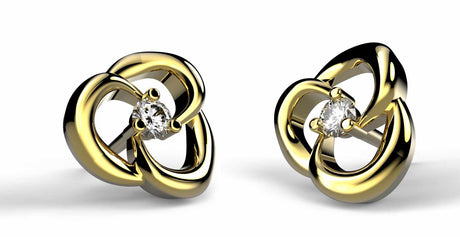 Beautiful gold earrings with 0.05 ctw diamonds
