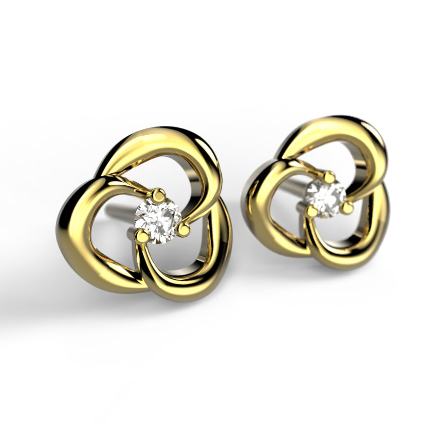 Beautiful gold earrings with 0.05 ctw diamonds
