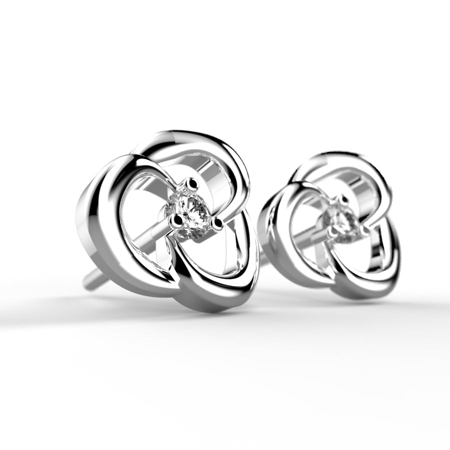 Beautiful gold earrings with 0.05 ctw diamonds