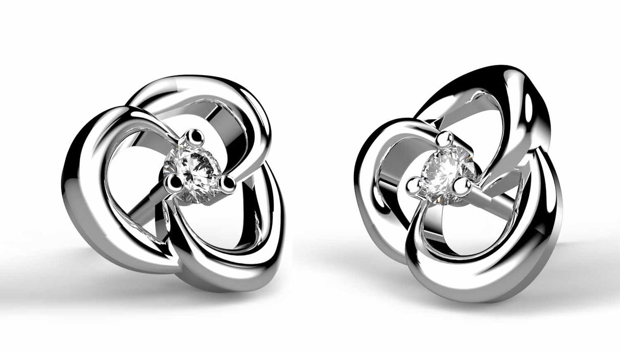 Beautiful gold earrings with 0.05 ctw diamonds