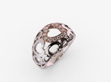 Gold ring with heart motifs and 0.12 ctw diamonds